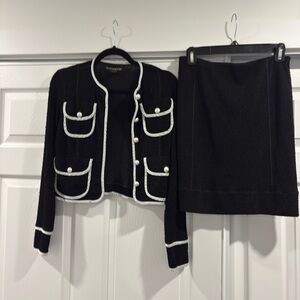 Eva Varro Black and White Skirt Suit set